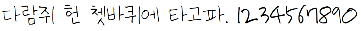 나눔손글씨 노력하는 동희